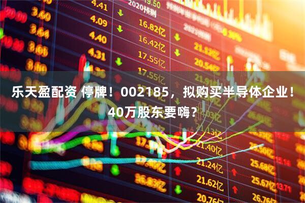 乐天盈配资 停牌！002185，拟购买半导体企业！40万股东要嗨？