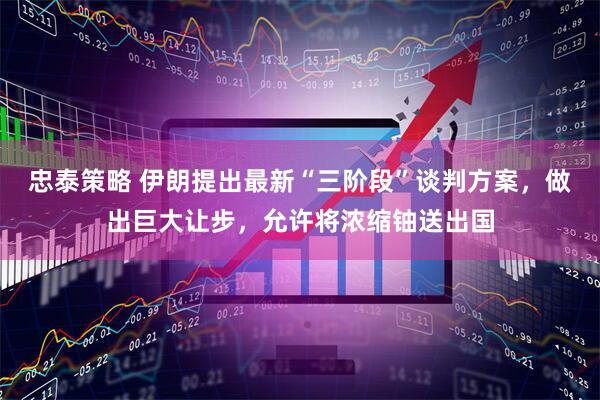忠泰策略 伊朗提出最新“三阶段”谈判方案，做出巨大让步，允许将浓缩铀送出国